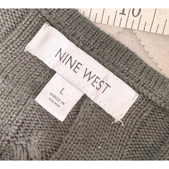 Nine West L Cable Knit Crew Neck Fit & Flare Cable Knit Sweater Dress Christmas - Picture 5 of 15
